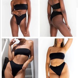 437 swim black bikini Aubrey top (s) + bottom (m)